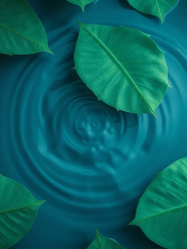 Abstract artistic representation of water ripples merging wi